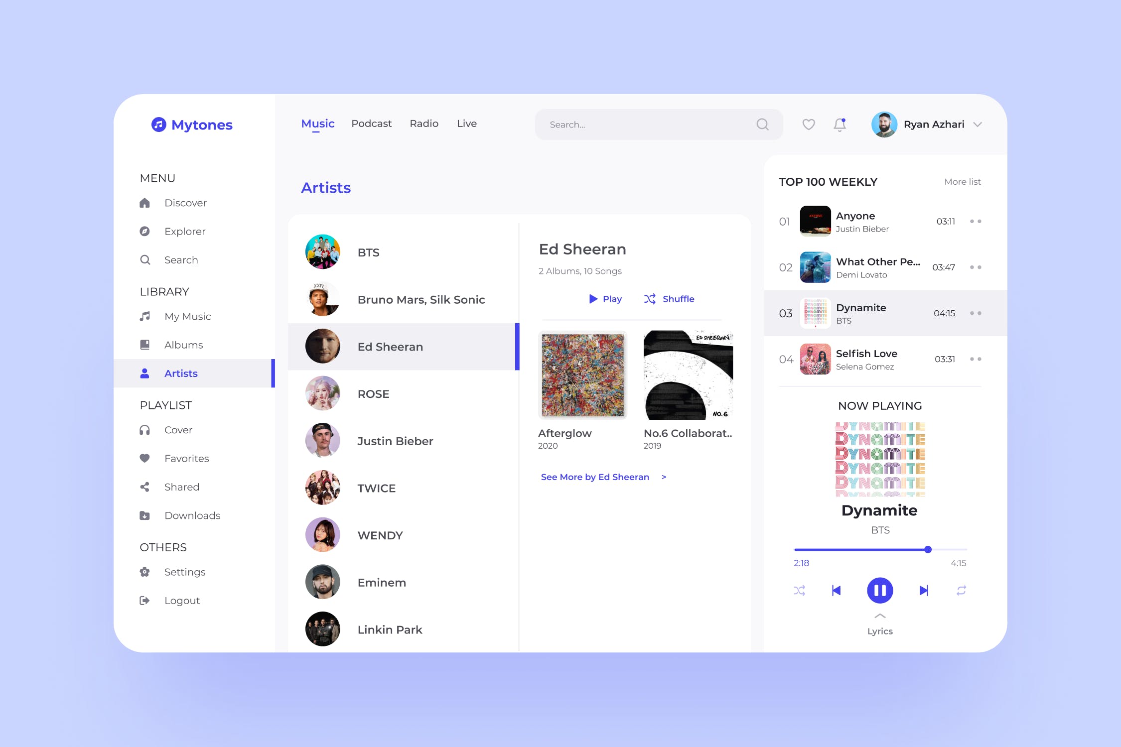 5个类似于网易云音乐的紫色网页音乐播放设计模板