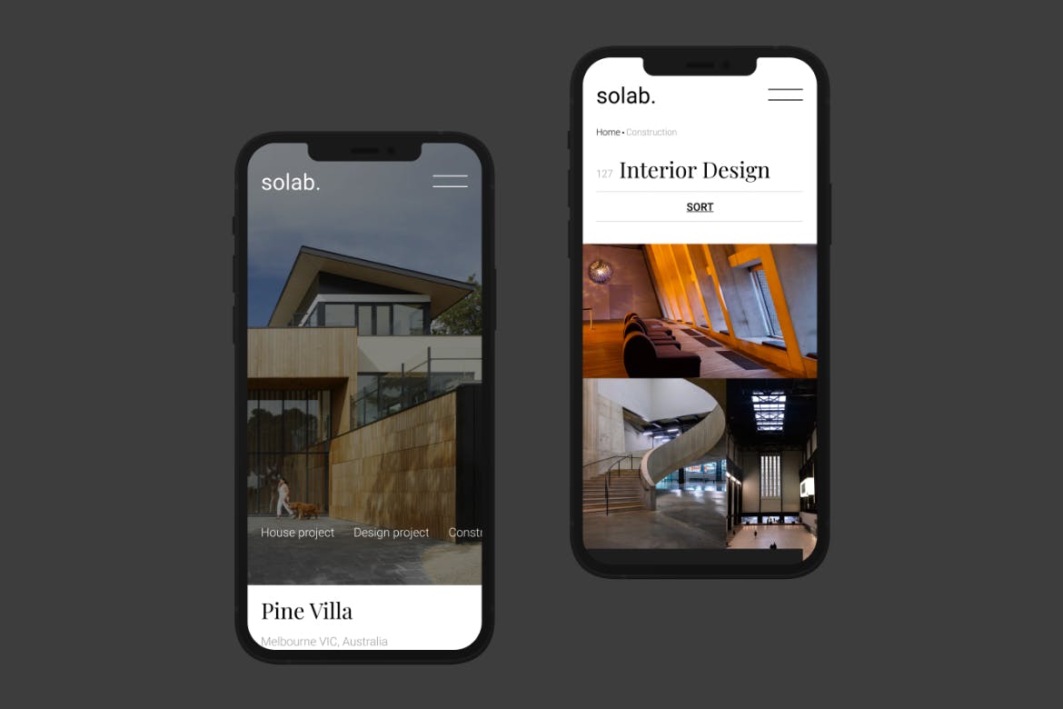 黑白色调建筑类主题网页设计素材模板