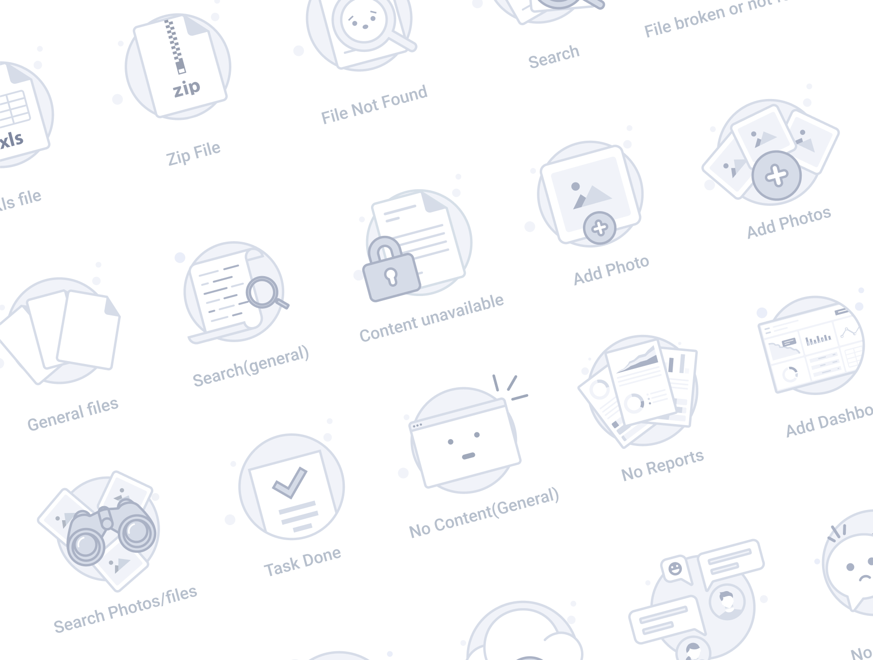 130个设计精致的空状态占位符图标