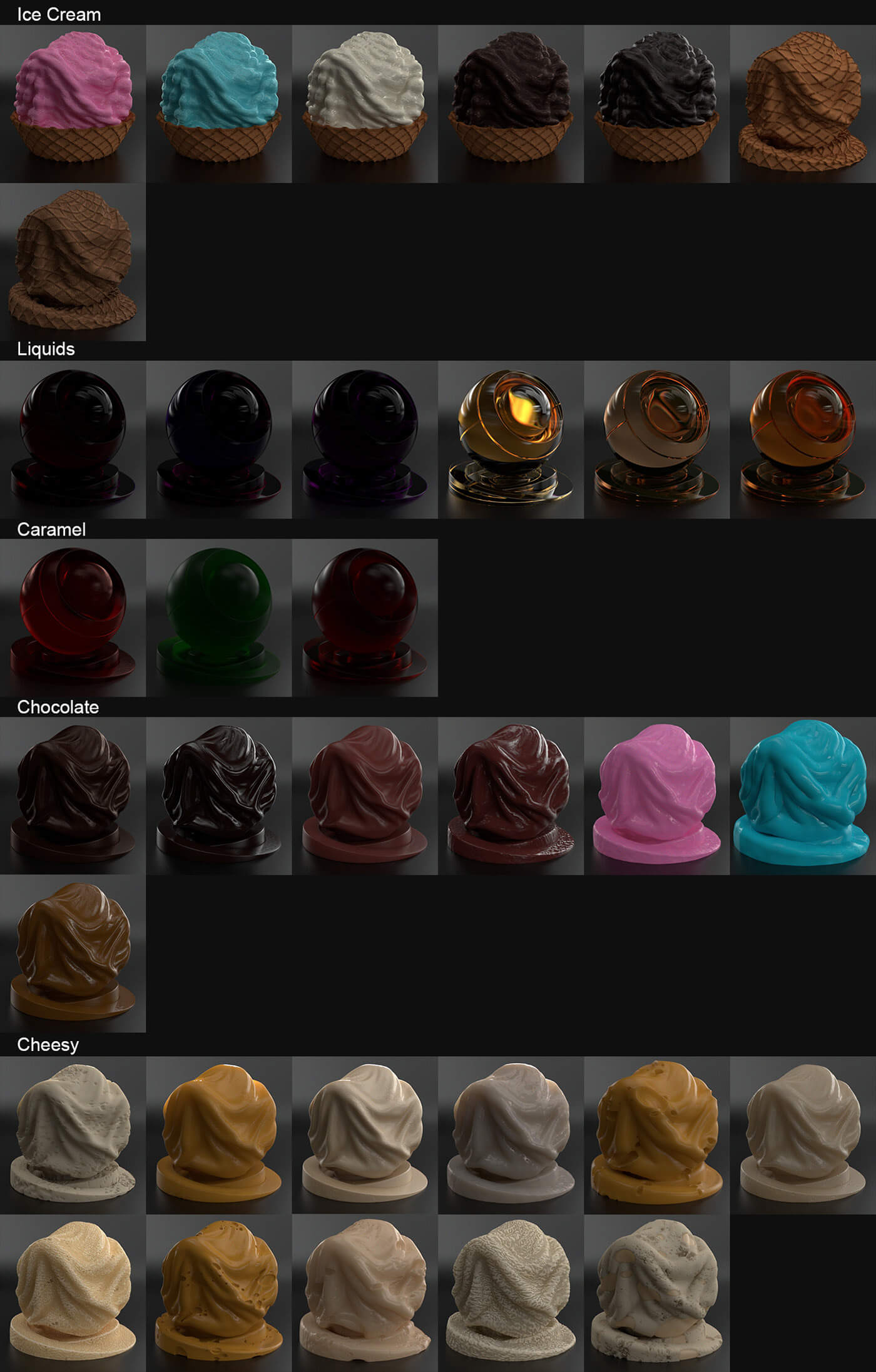 670个超逼真有细节的Redshift材质预设C4D素材包