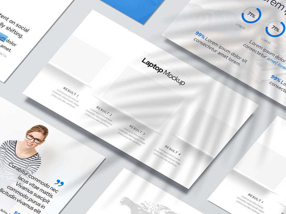 阴影+幻灯片展示样机PSD素材包