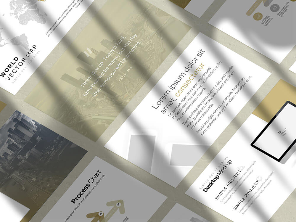 阴影+幻灯片展示样机PSD素材包