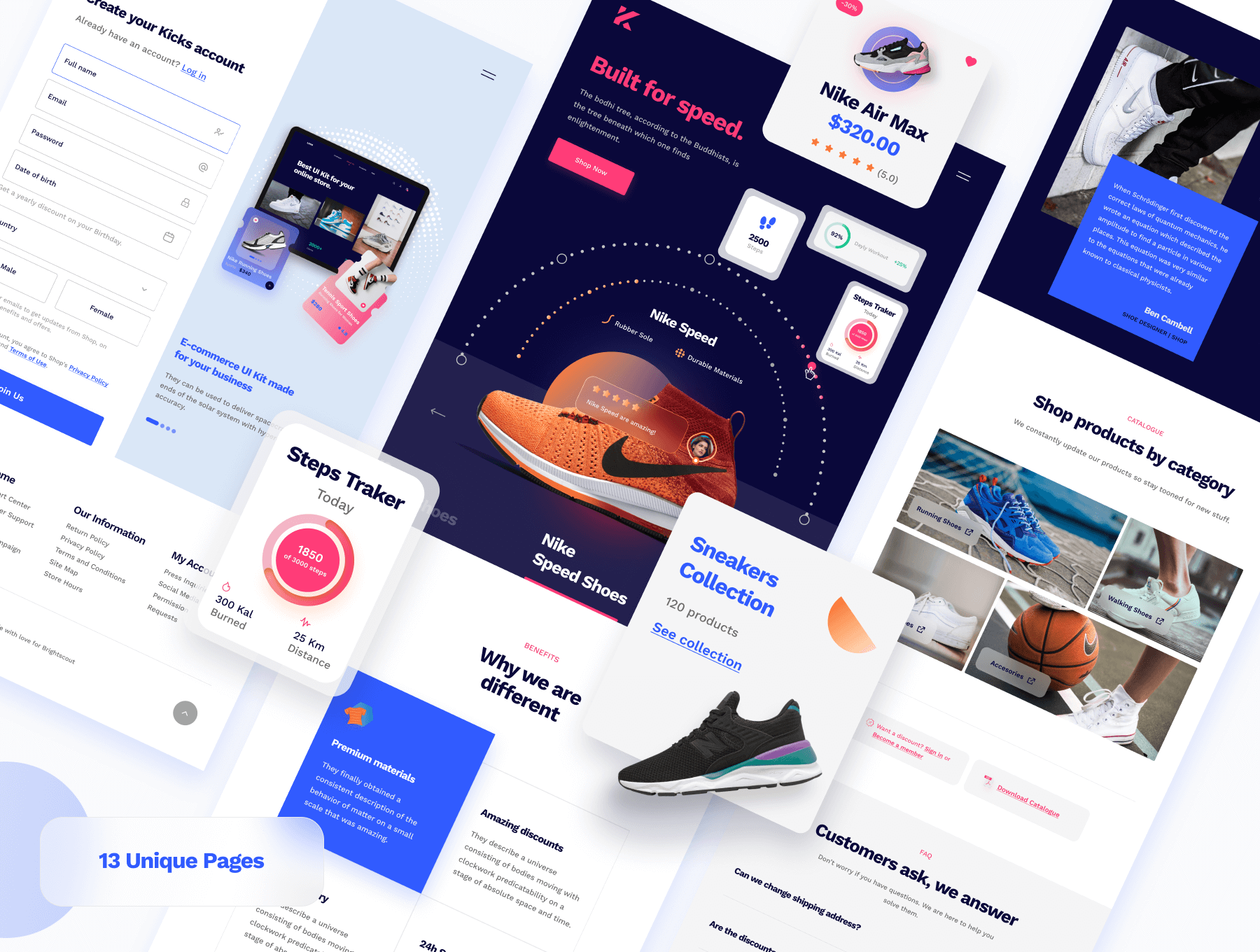 一套简洁清爽的响应式电子商务UI素材包