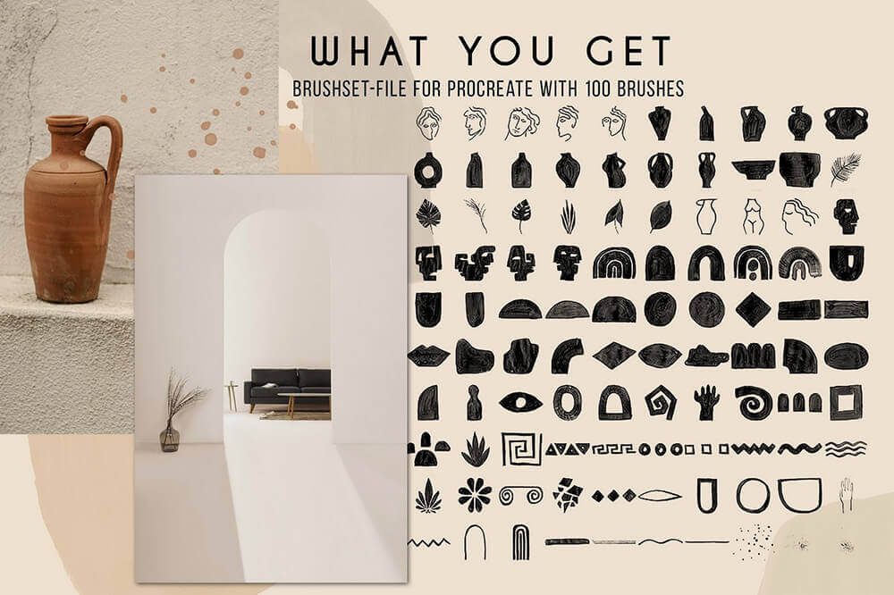 一套专业水彩艺术Procreate笔刷素材包