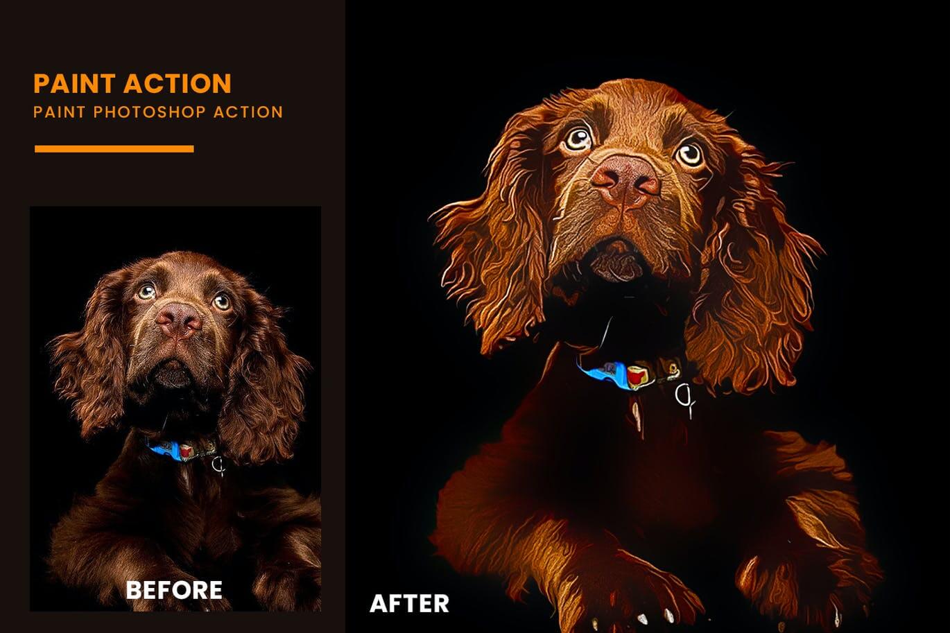 逼真有质感的手绘油画风格photoshop动作预设