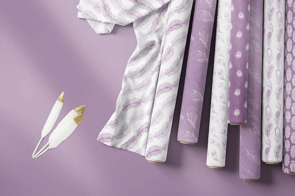 24个优雅矢量羽毛图案背景底纹纹理素材包