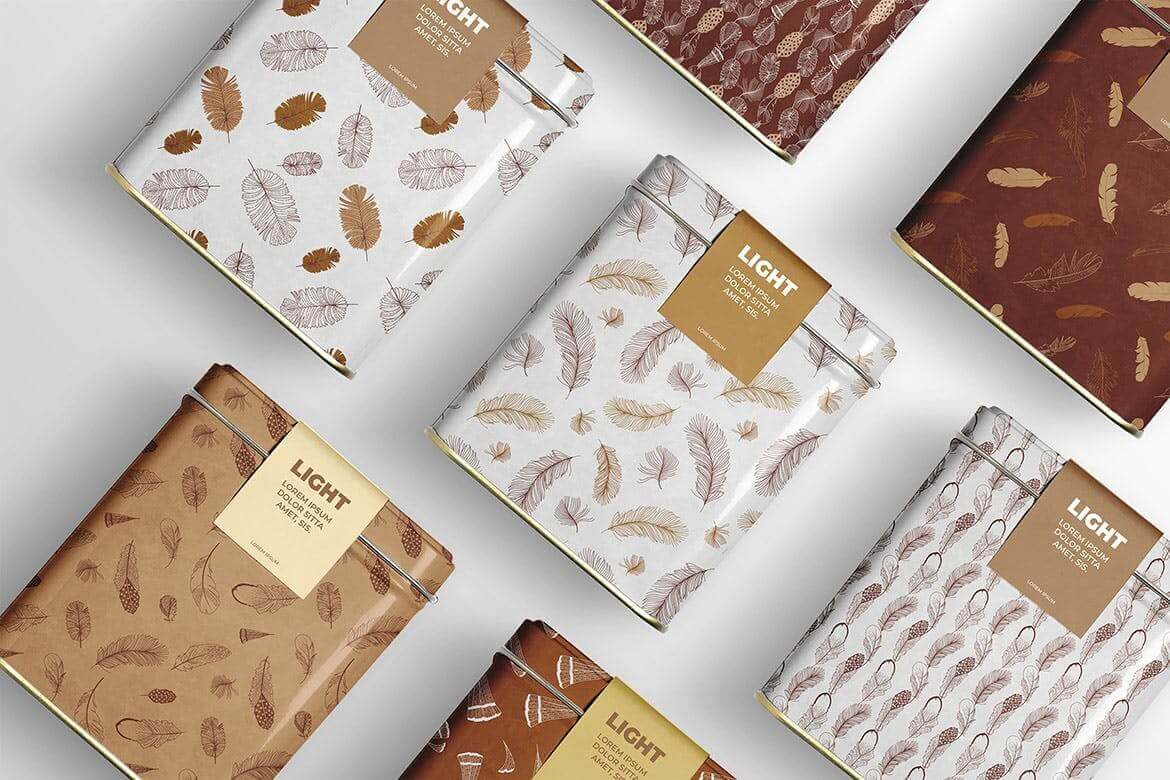 24个优雅矢量羽毛图案背景底纹纹理素材包