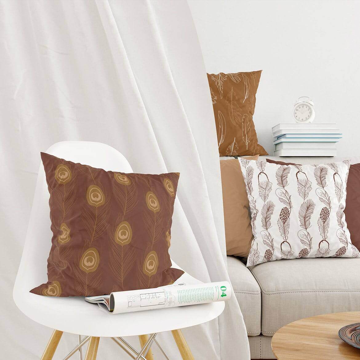 24个优雅矢量羽毛图案背景底纹纹理素材包