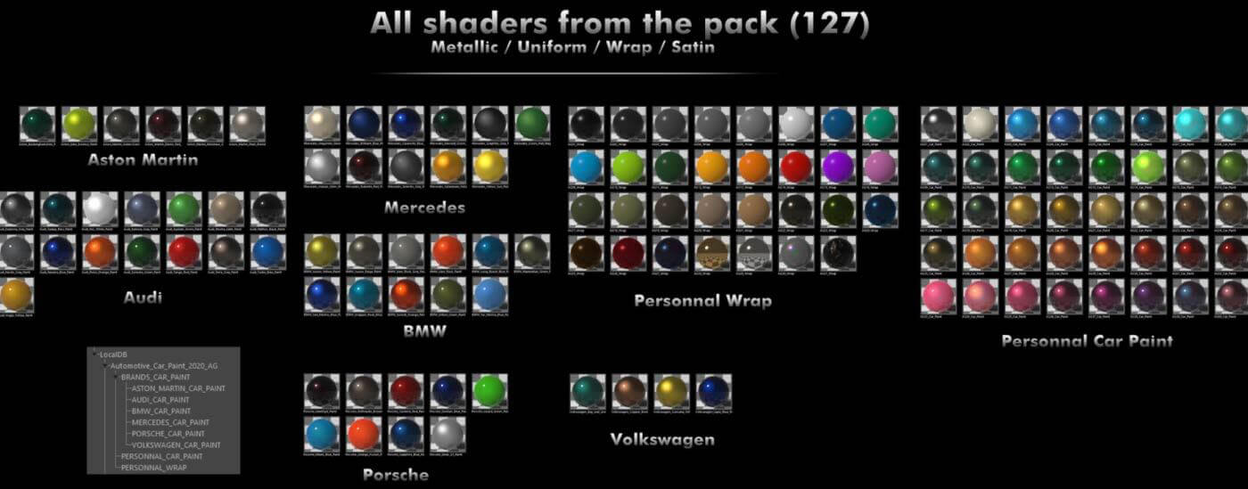 120+车漆材质球预设OC车漆材质球预设