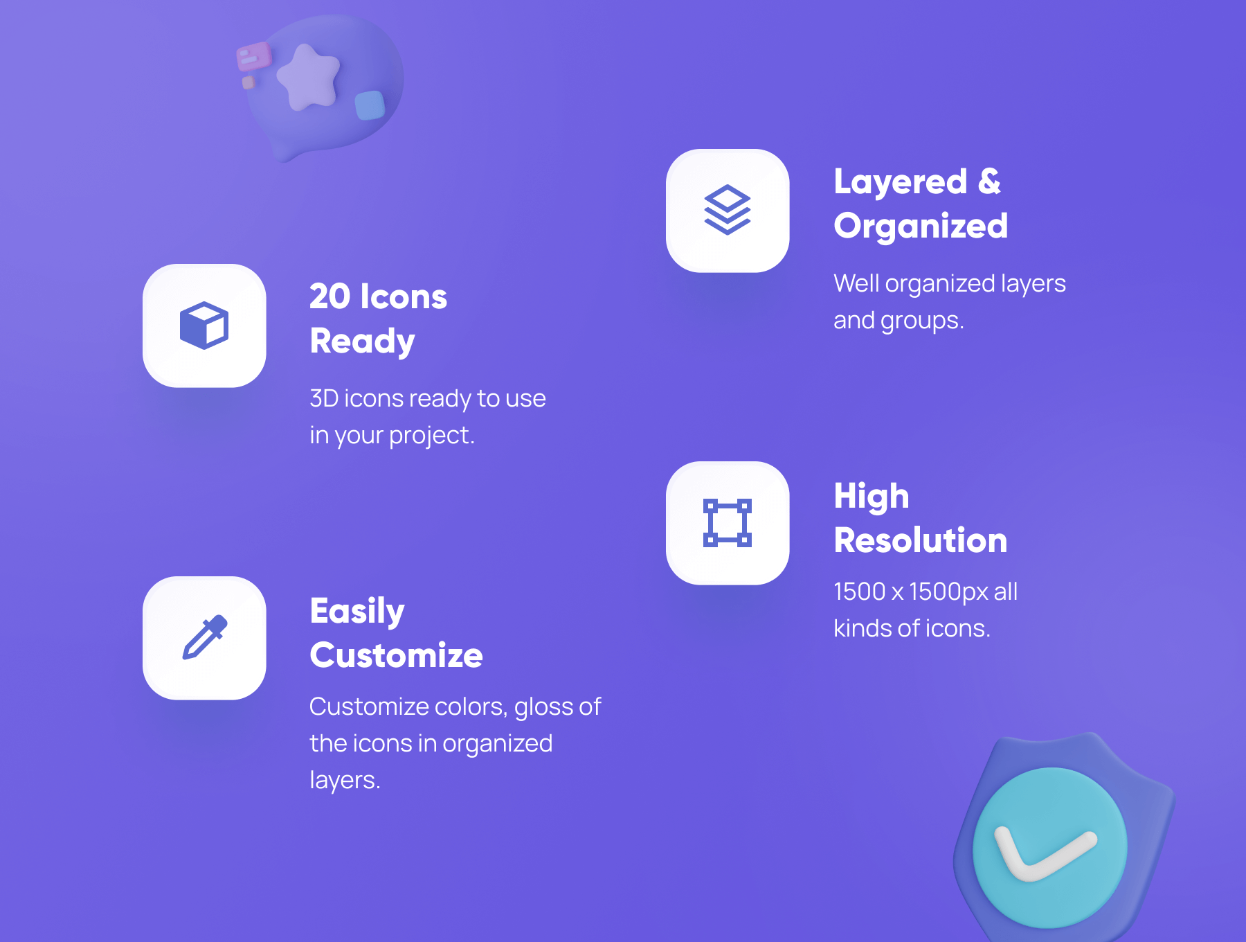 20个精致的电商购物类创意3D图标素材包