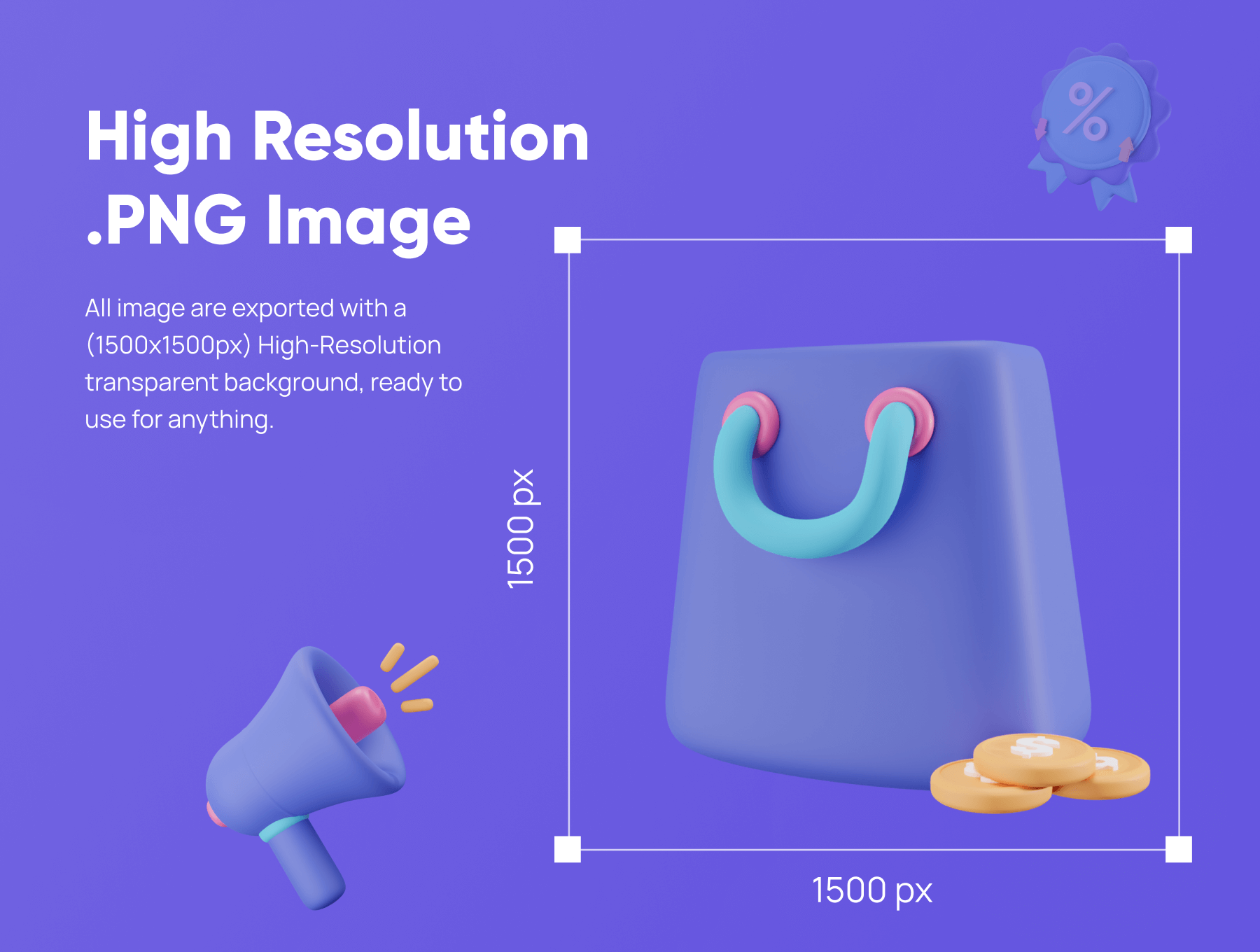 20个精致的电商购物类创意3D图标素材包