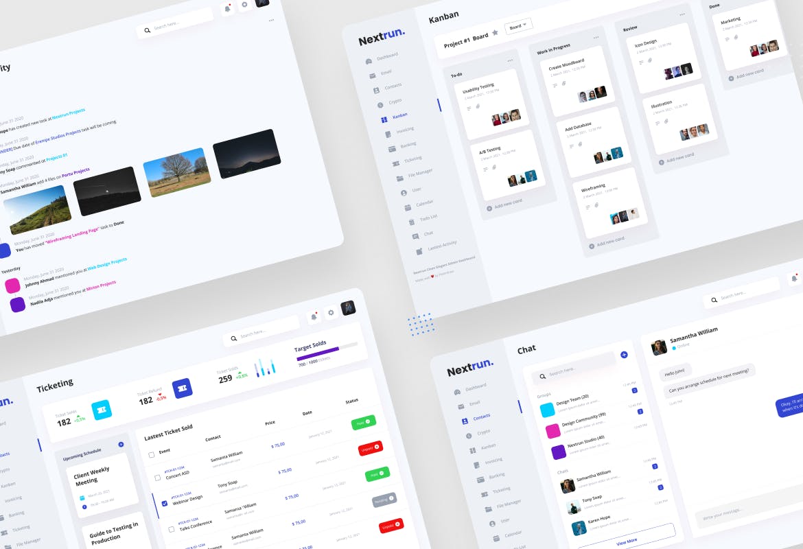 16个简洁干净的后台管理网页素材模板
