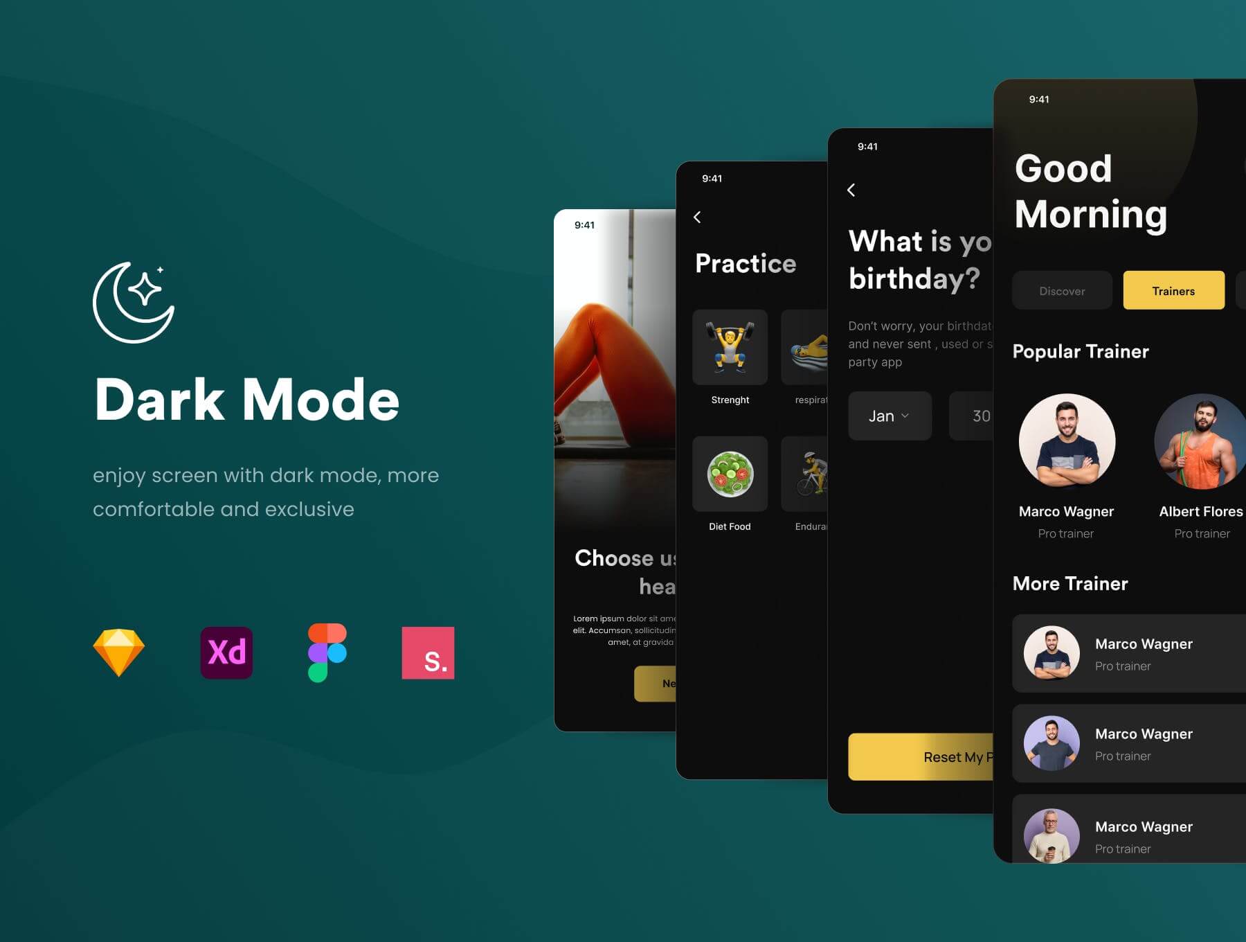 一套家庭健身APP UI KIT素材工具包
