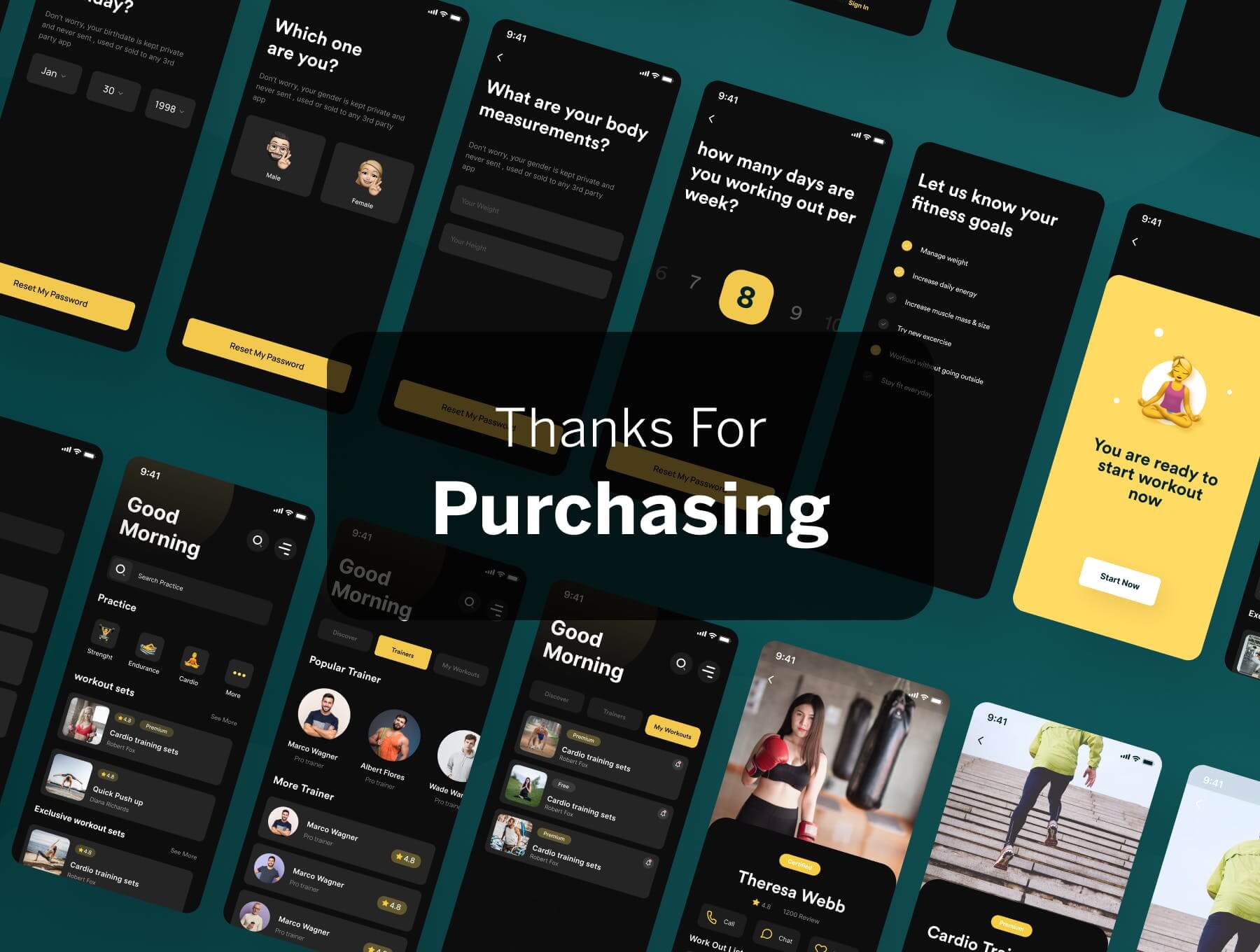 一套家庭健身APP UI KIT素材工具包