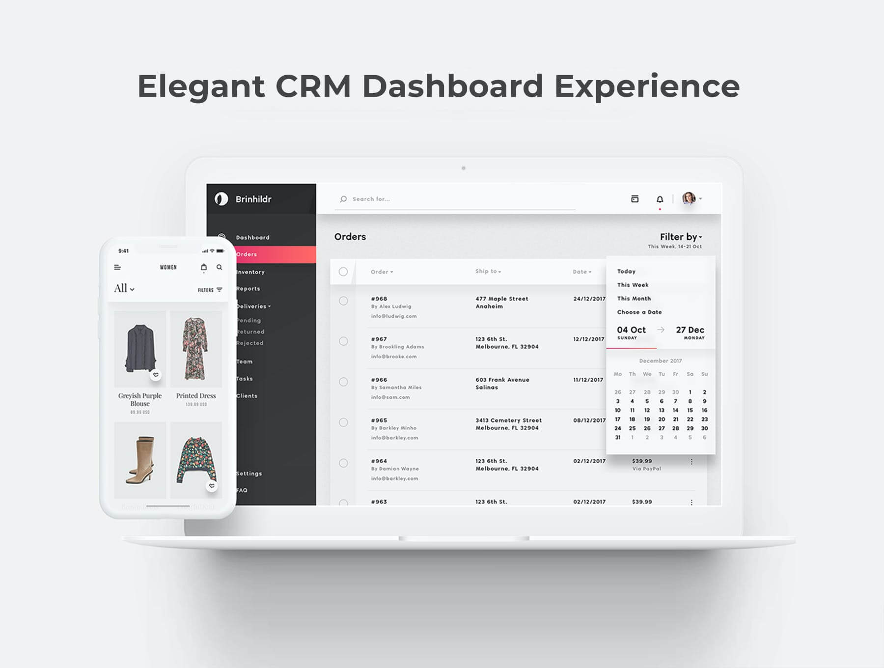 一套干净优雅的后台管理UI素材模板