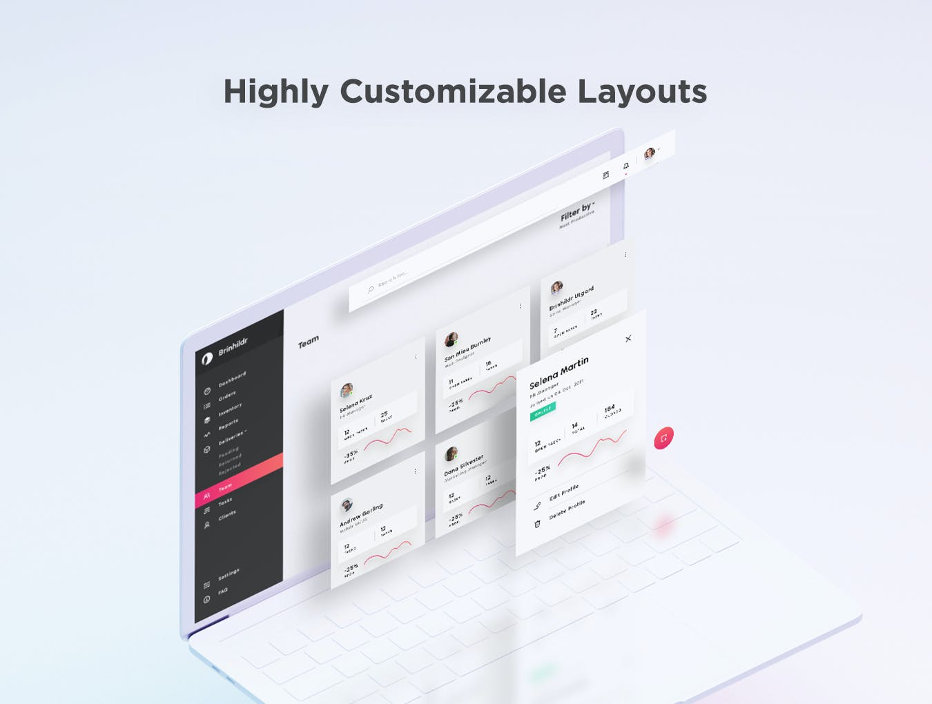 一套干净优雅的后台管理UI素材模板