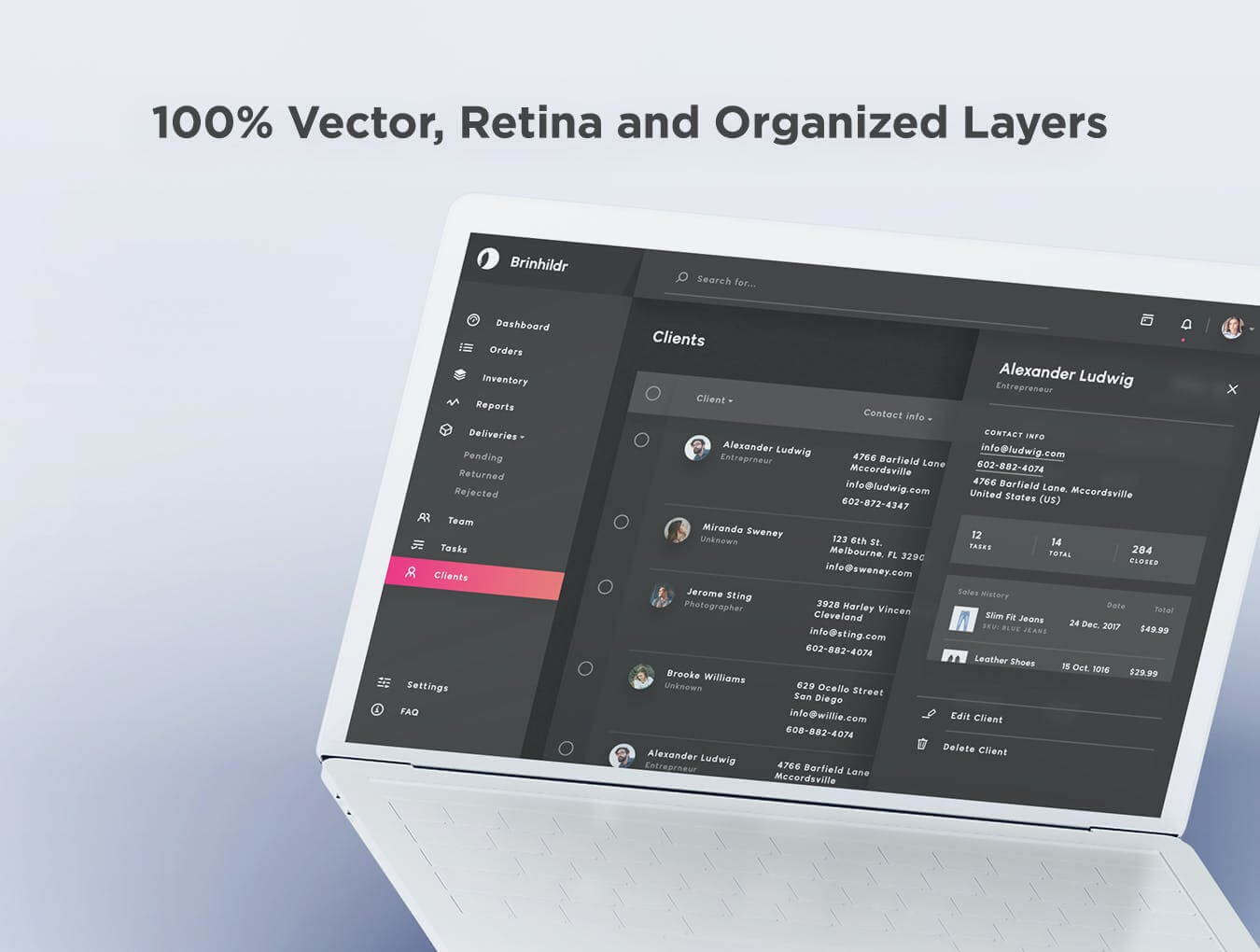 一套干净优雅的后台管理UI素材模板