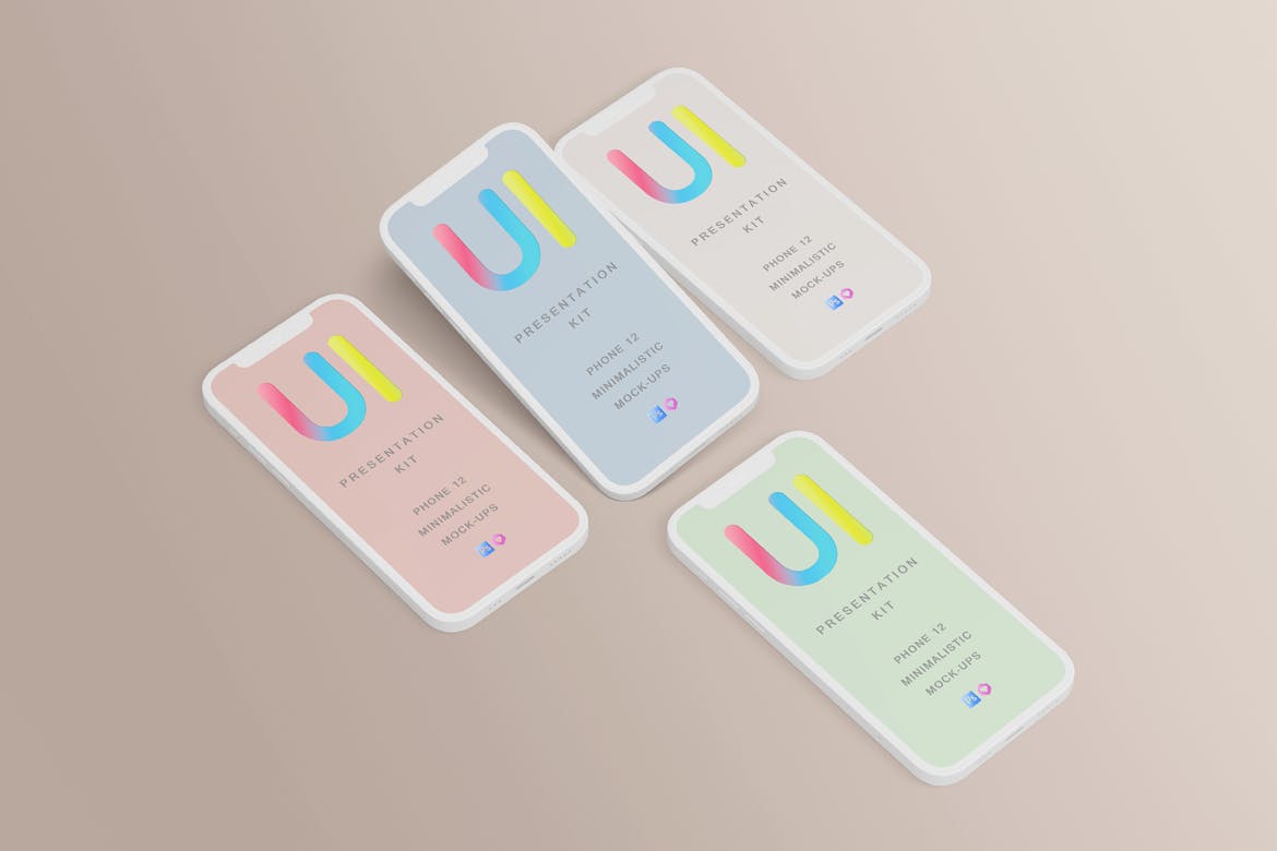 逼真高品质iPhone 12样机展示PSD素材包