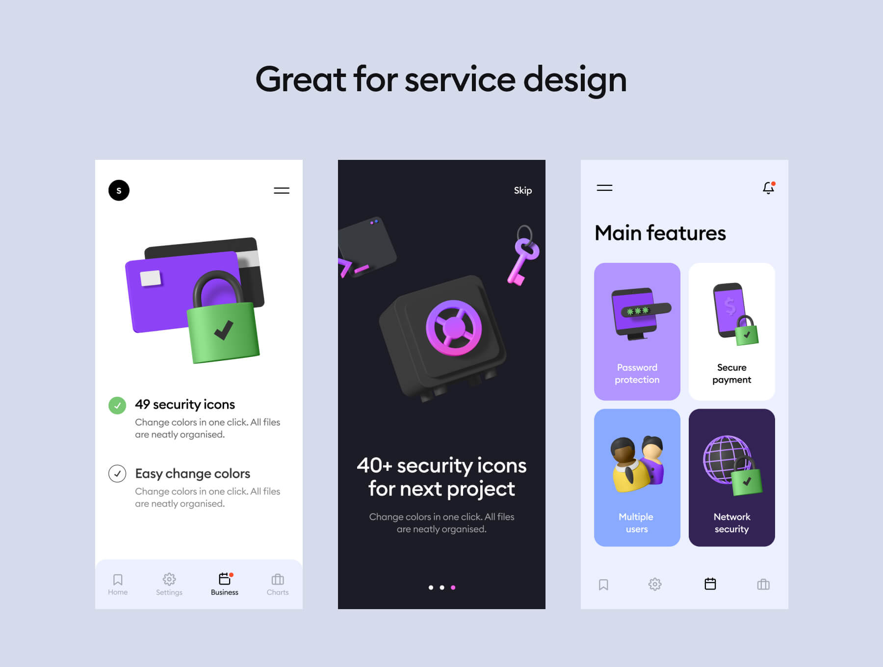 49个超酷安全相关的3D图标素材
