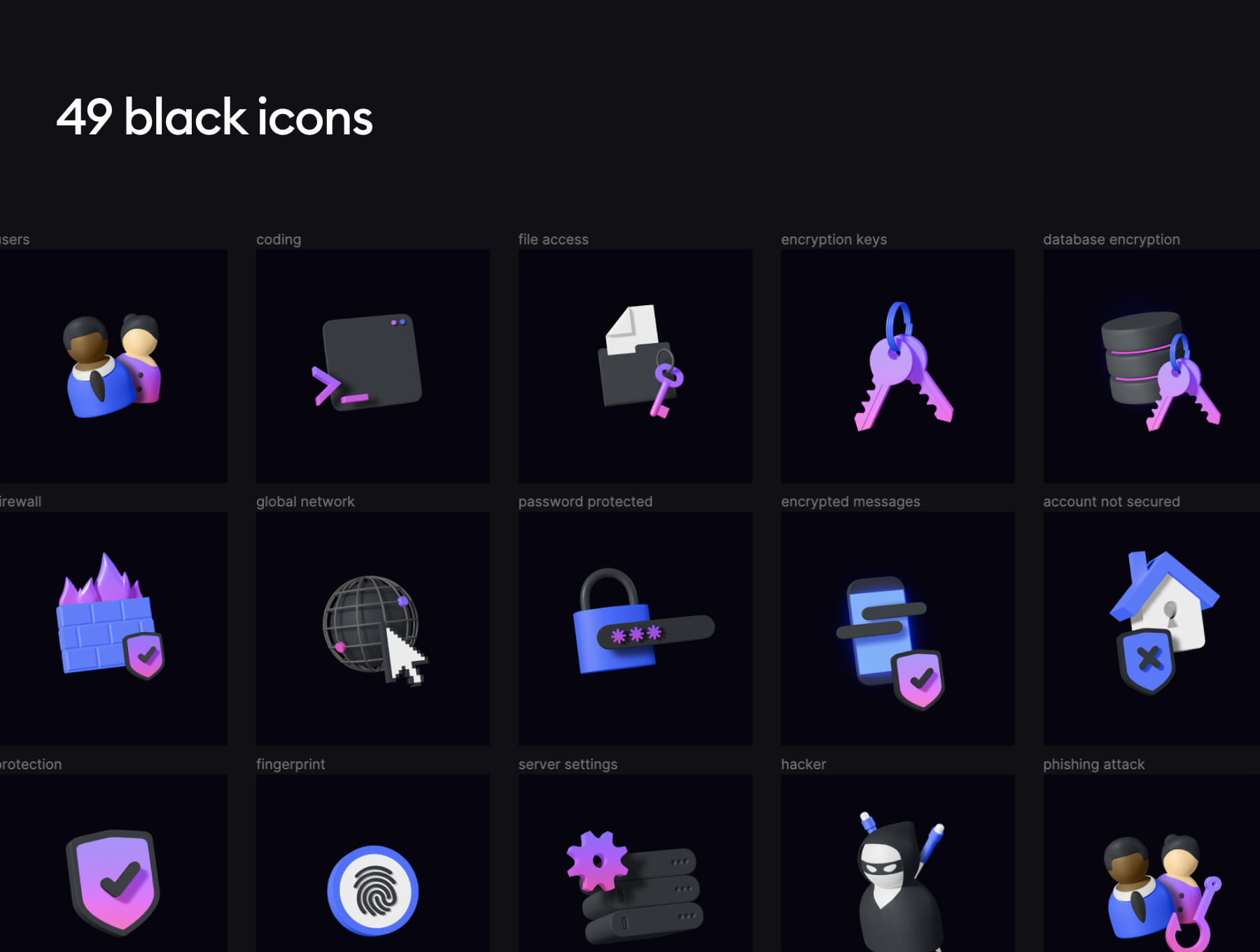 49个超酷安全相关的3D图标素材