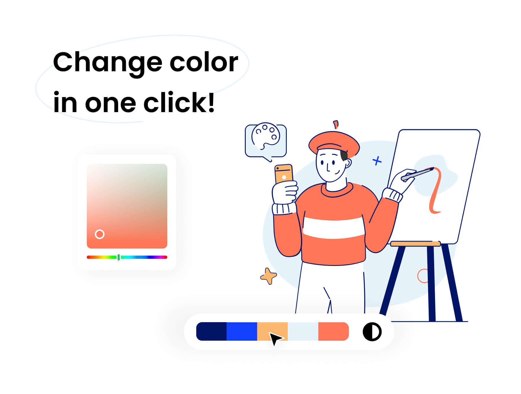 一套简单有趣的多彩学习主题插画素材包