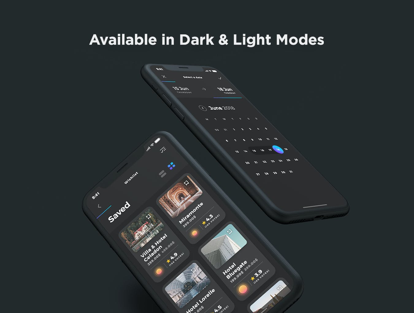 56个简洁耐看的酒店预订主题APP UI KIT素材包