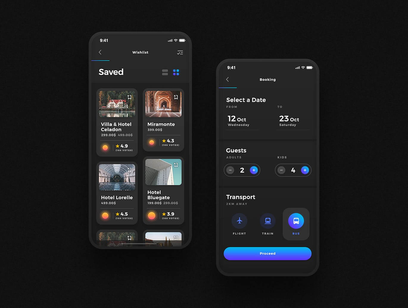56个简洁耐看的酒店预订主题APP UI KIT素材包