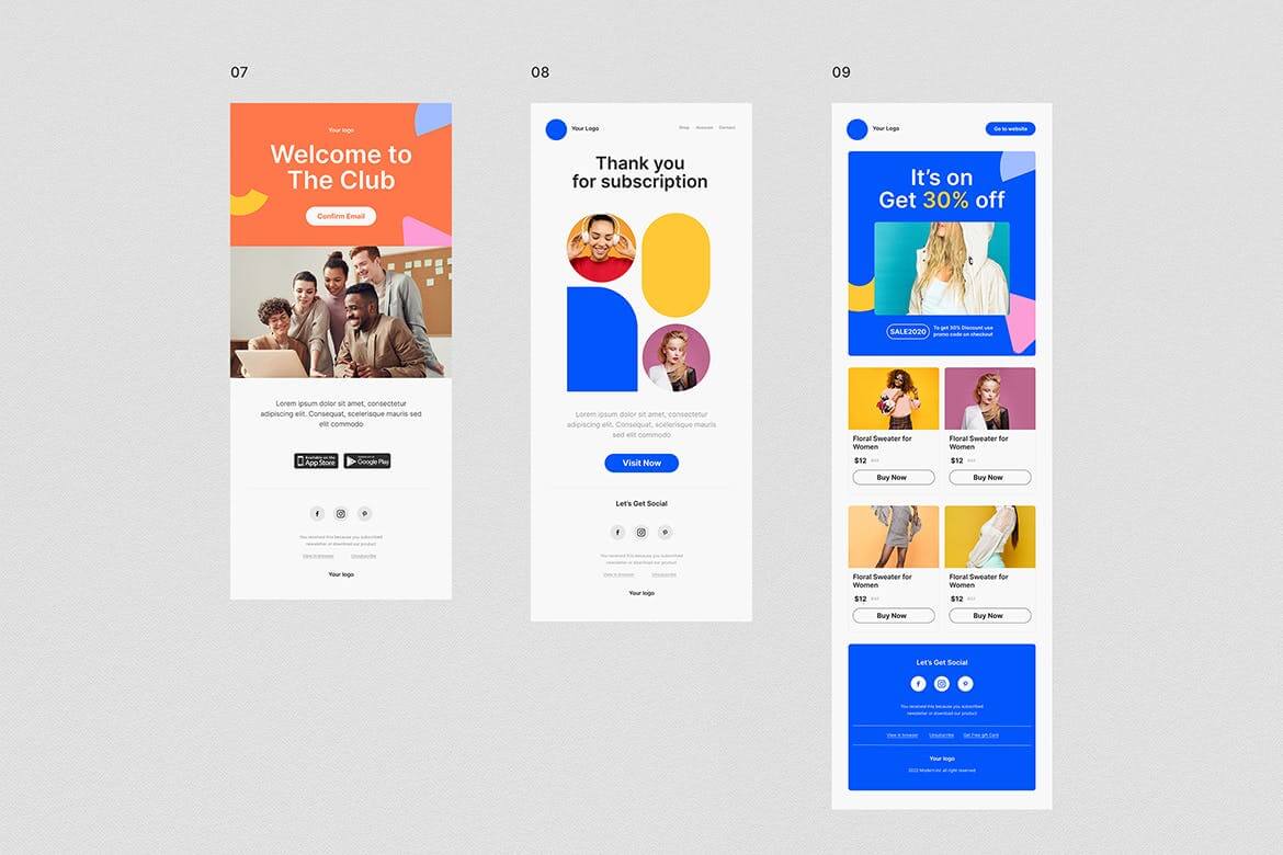 蓝色简约多用途详情页banner设计素材模板