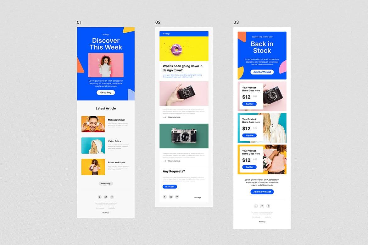 蓝色简约多用途详情页banner设计素材模板