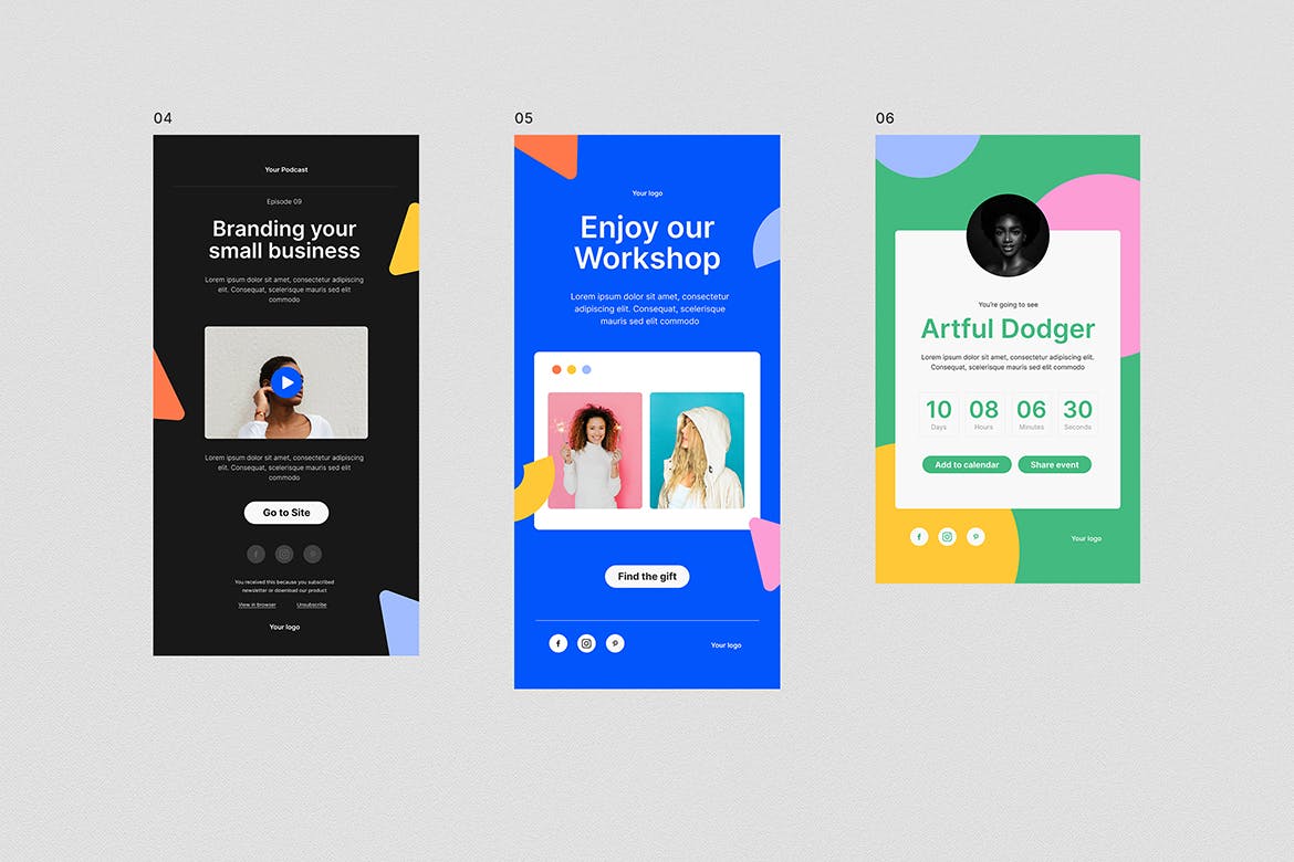 蓝色简约多用途详情页banner设计素材模板