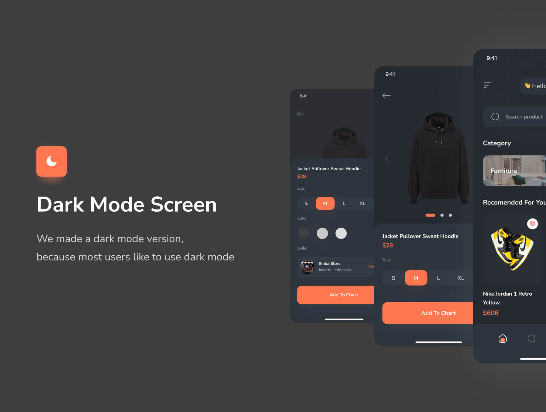 57个橙色移动电子商务APP UI kit素材包