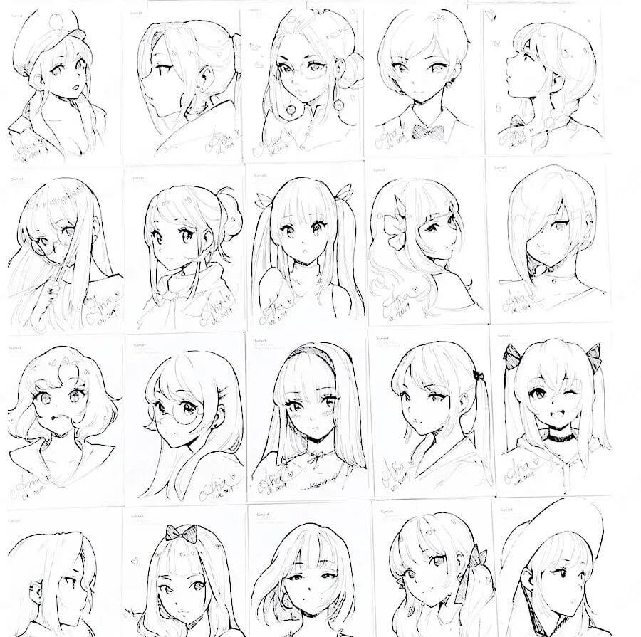 画插画没感觉？这些日韩少女线稿为你画画增添不少灵感