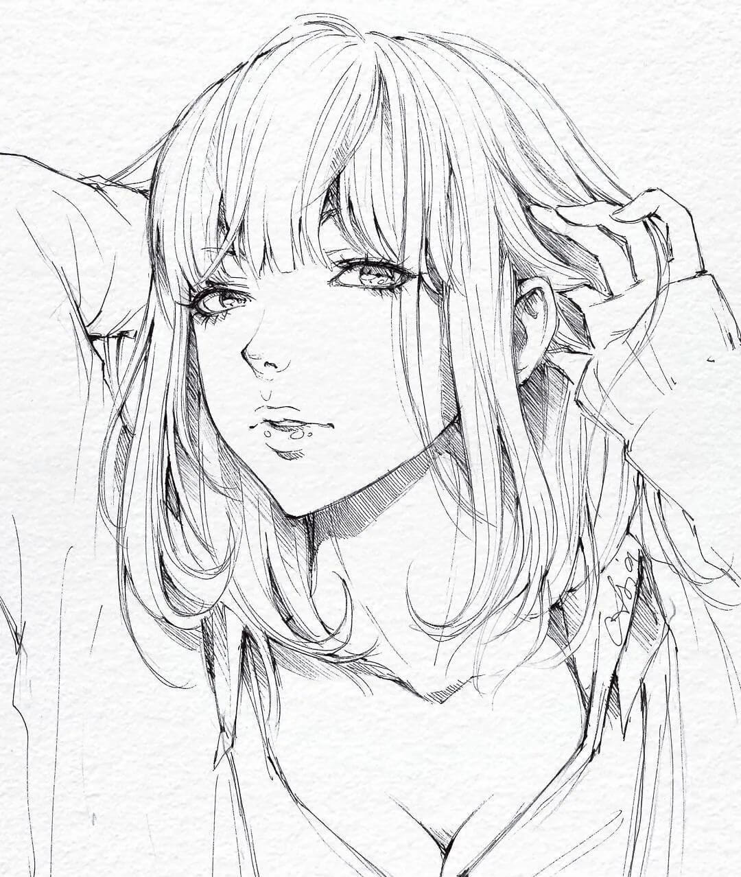 画插画没感觉？这些日韩少女线稿为你画画增添不少灵感