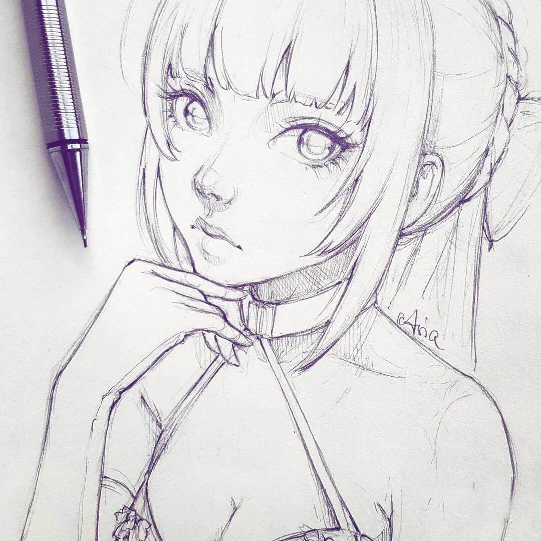 画插画没感觉？这些日韩少女线稿为你画画增添不少灵感