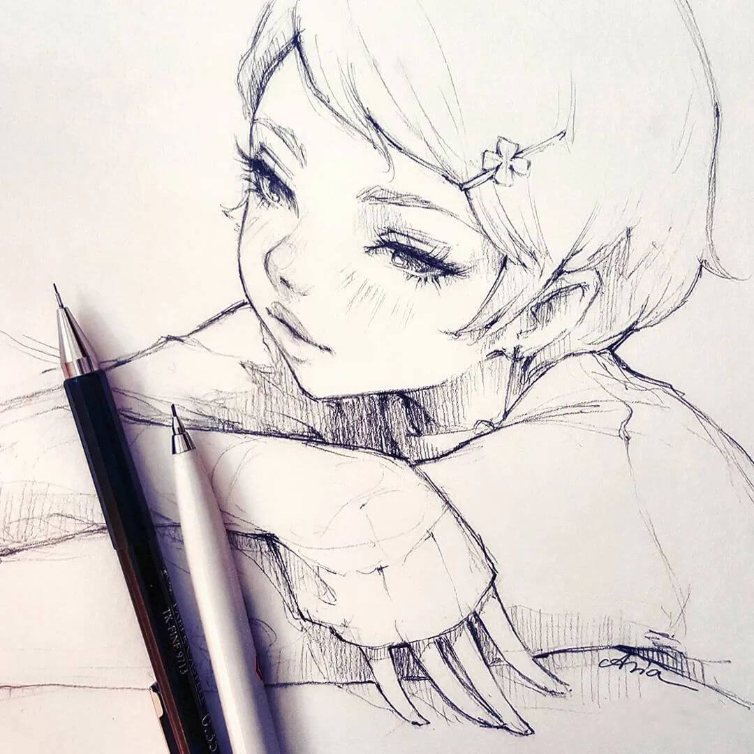 画插画没感觉？这些日韩少女线稿为你画画增添不少灵感