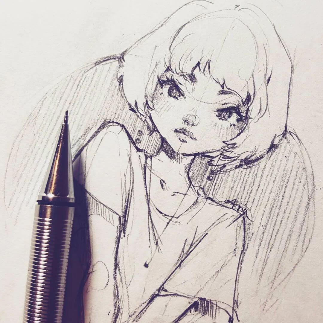 画插画没感觉？这些日韩少女线稿为你画画增添不少灵感