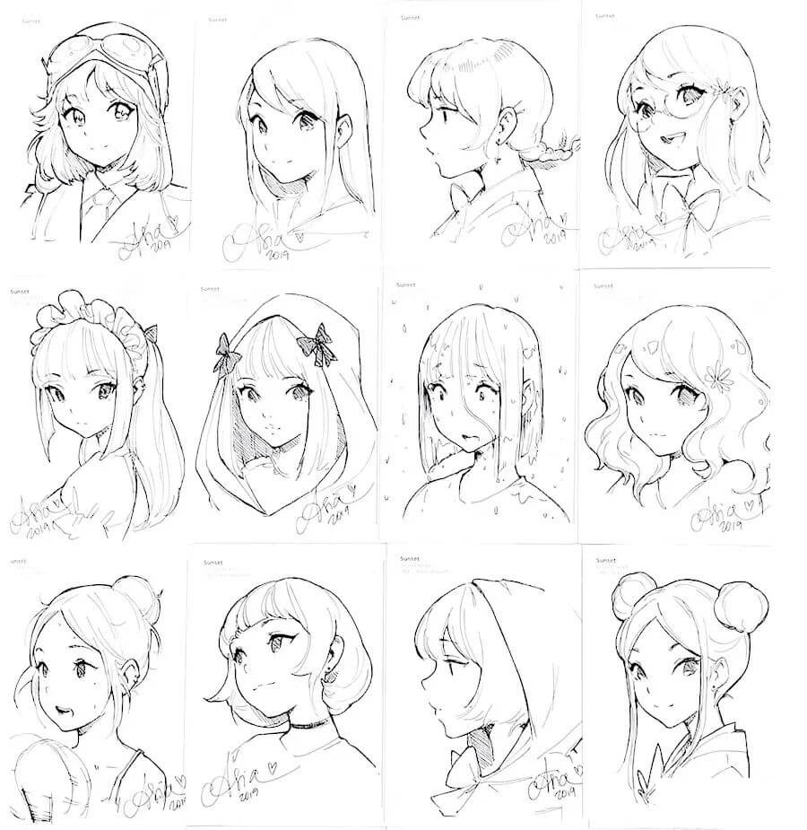 画插画没感觉？这些日韩少女线稿为你画画增添不少灵感