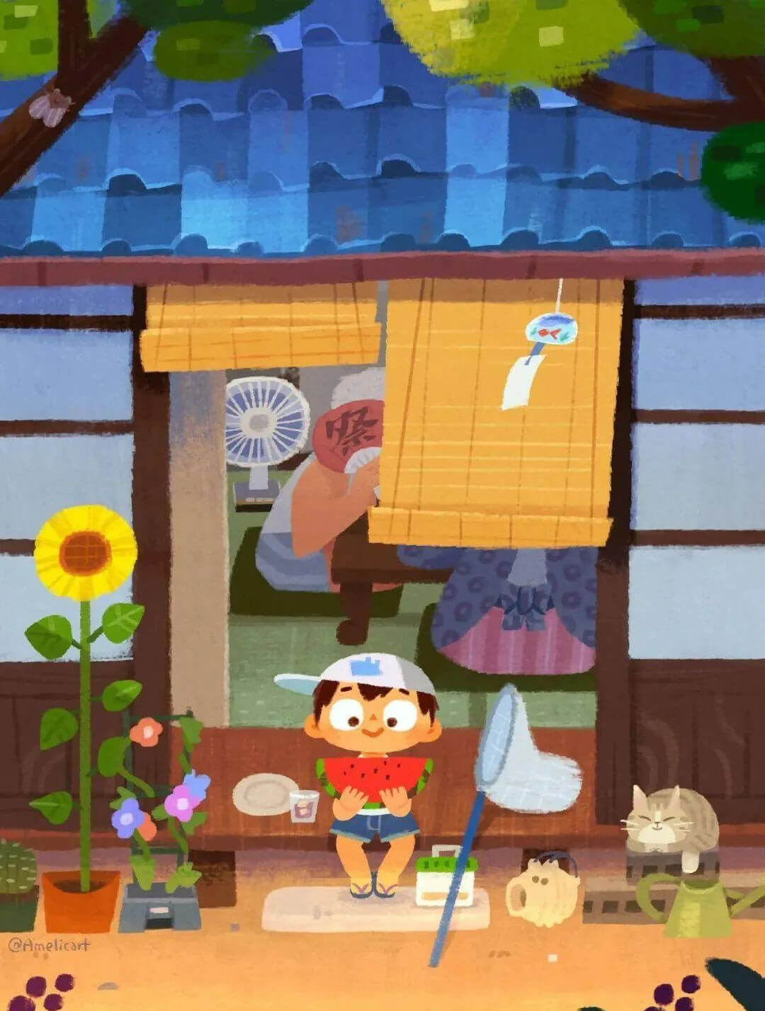 可爱风插画大神！日本插画师AMELICART作品集和笔刷素材包