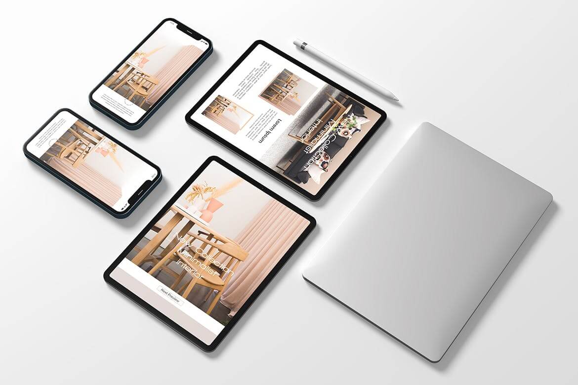 iPhone 12手机和平板PSD样机素材