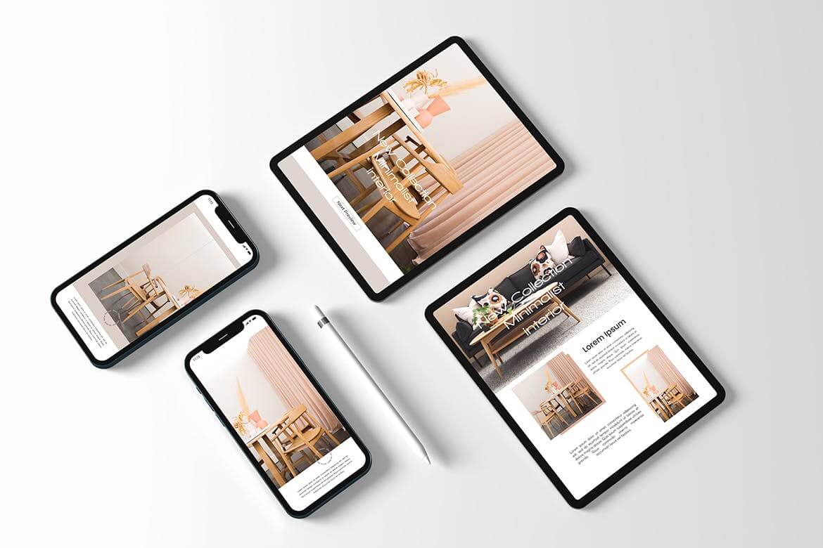 iPhone 12手机和平板PSD样机素材