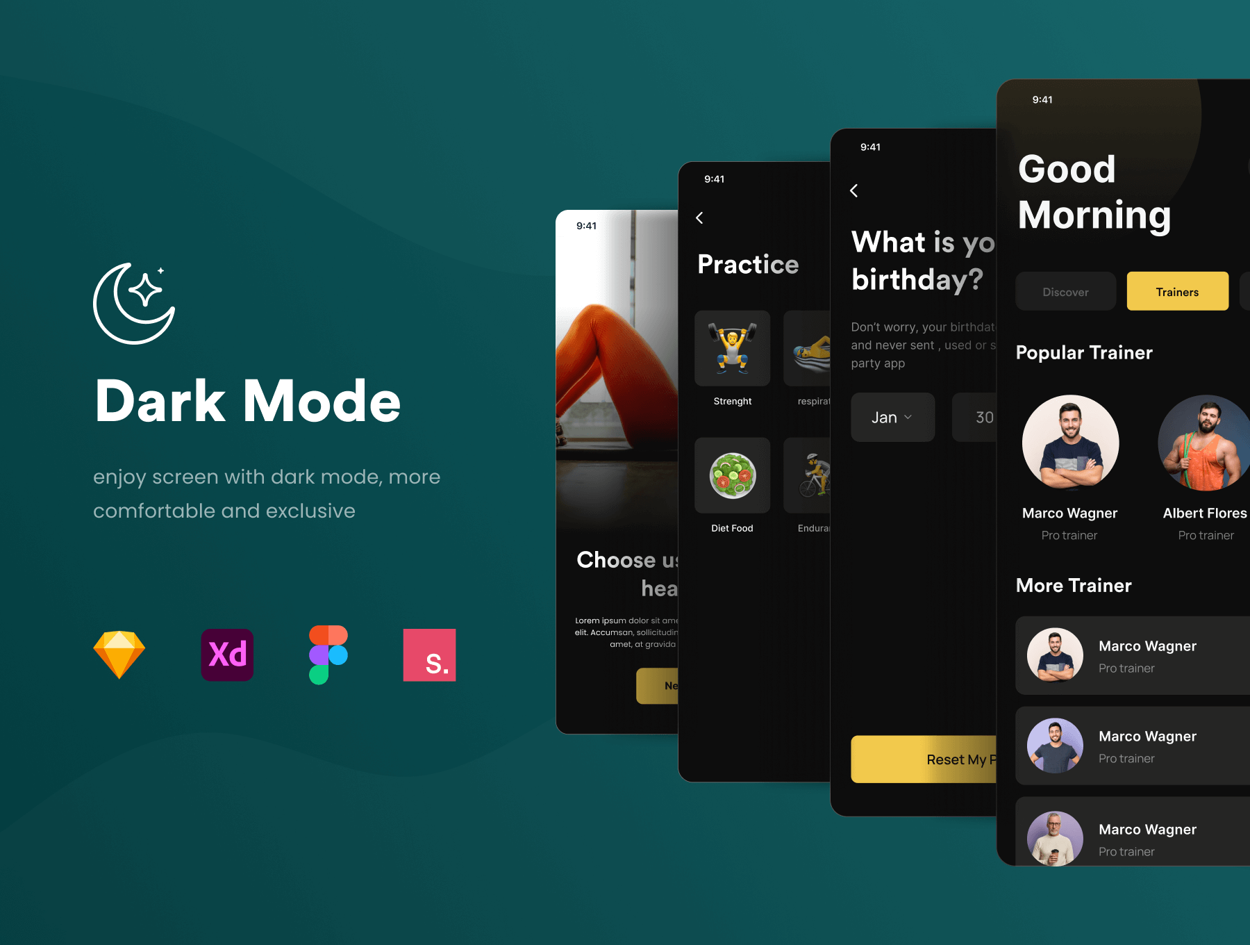 50+健身锻炼主题APP UI kit界面素材包
