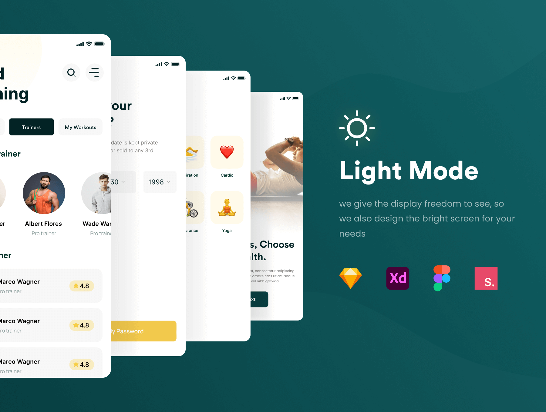 50+健身锻炼主题APP UI kit界面素材包