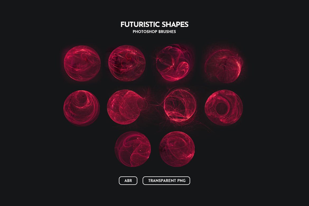 手绘抽象科技感球体PS笔刷素材