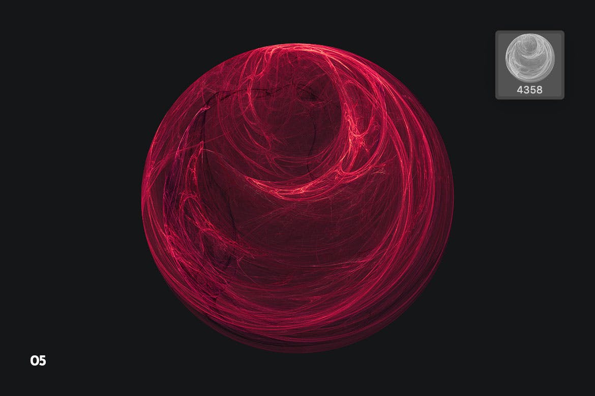 手绘抽象科技感球体PS笔刷素材