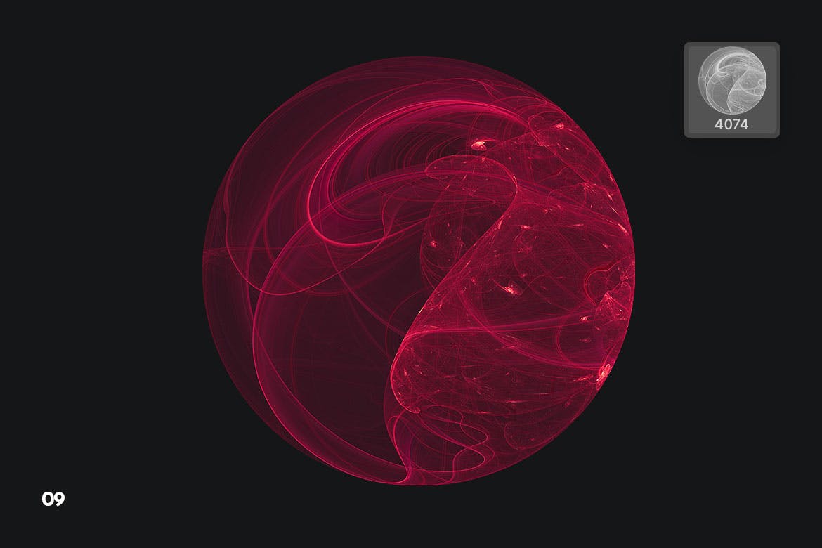 手绘抽象科技感球体PS笔刷素材