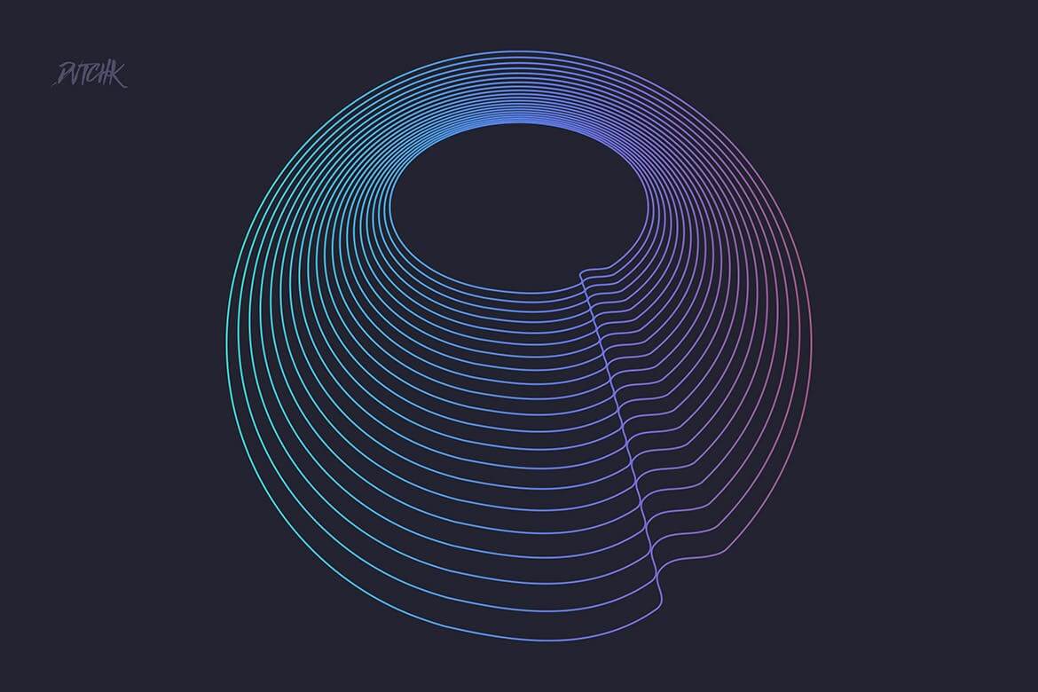 25个抽象圆形PS笔刷素材包