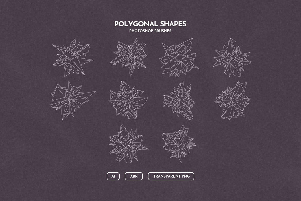 线框多边形形状Photoshop笔刷