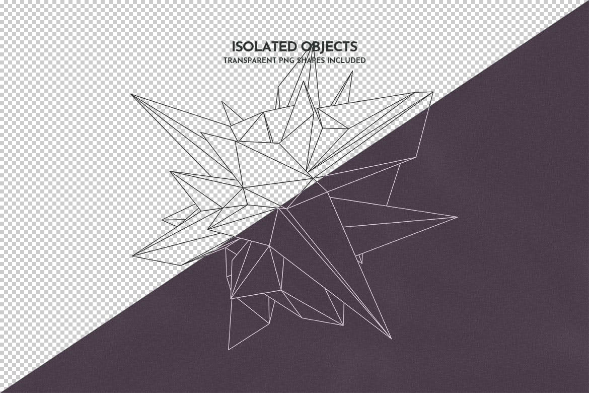 线框多边形形状Photoshop笔刷