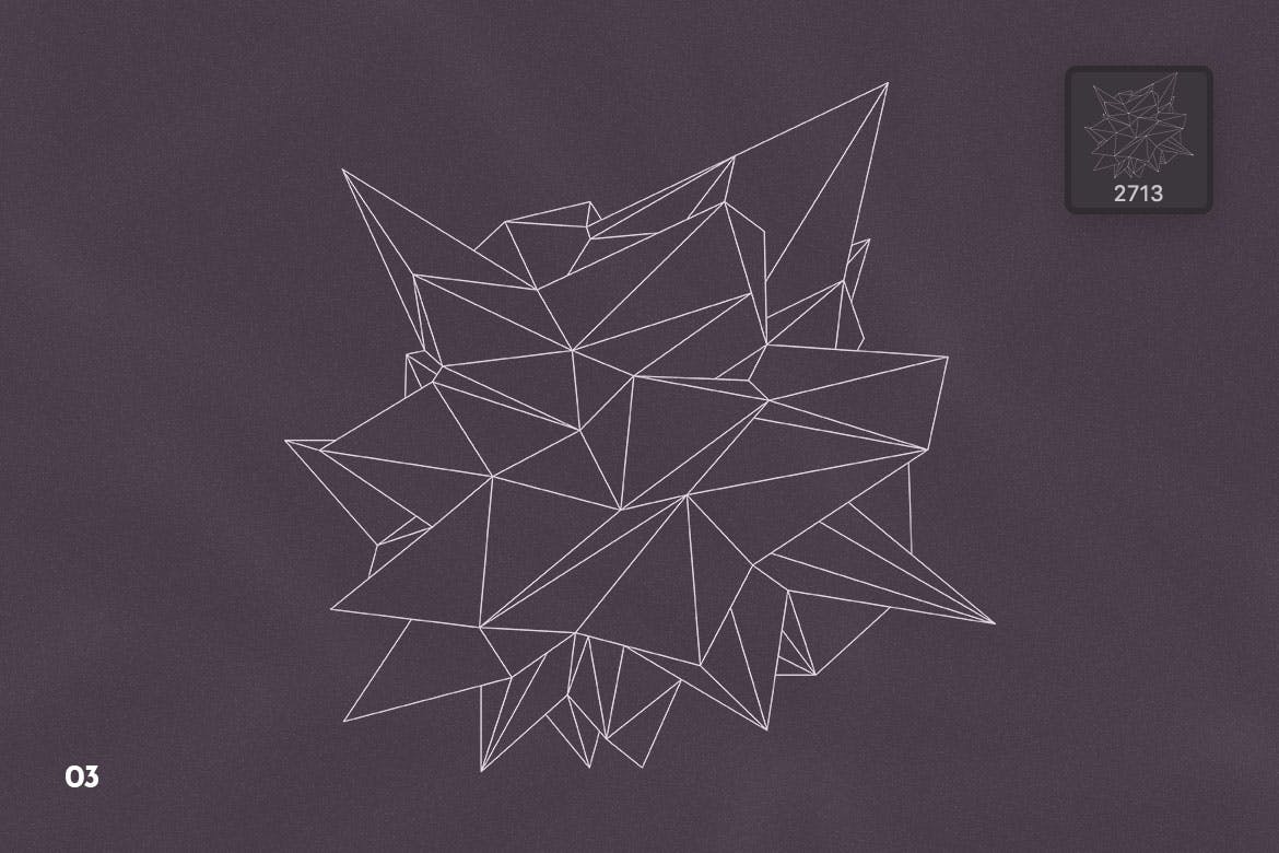 线框多边形形状Photoshop笔刷