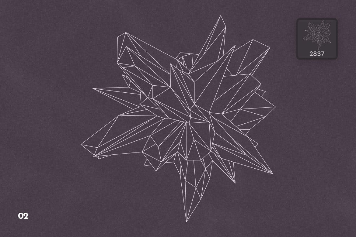 线框多边形形状Photoshop笔刷